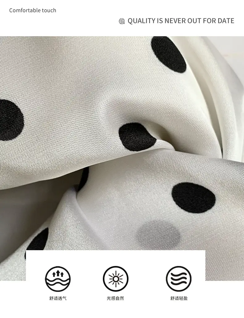 White Silk Scarf for Women Spring Summer Hair Belt — feature 2