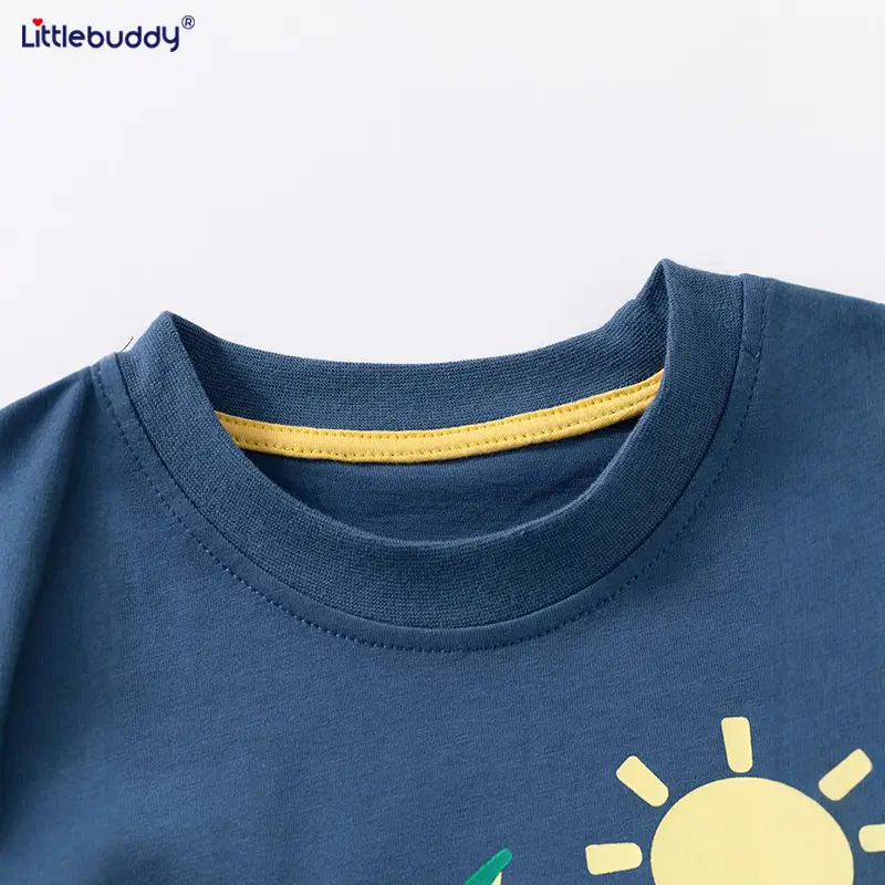Kids Summer T-Shirt Blue Sea Print Boys 2025 - Image 4