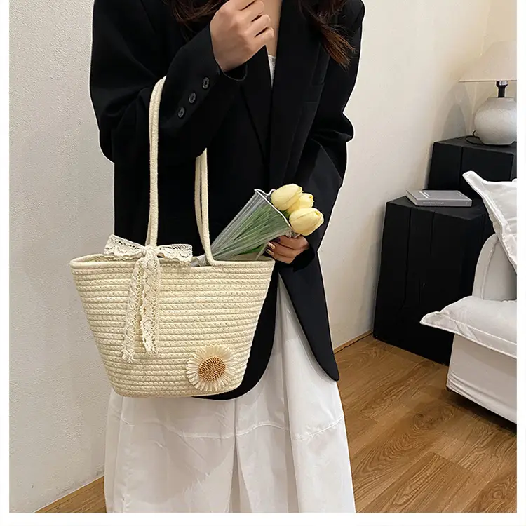 Women Straw Tote Bag Large Capacity Spring Summer 2025 — feature 13