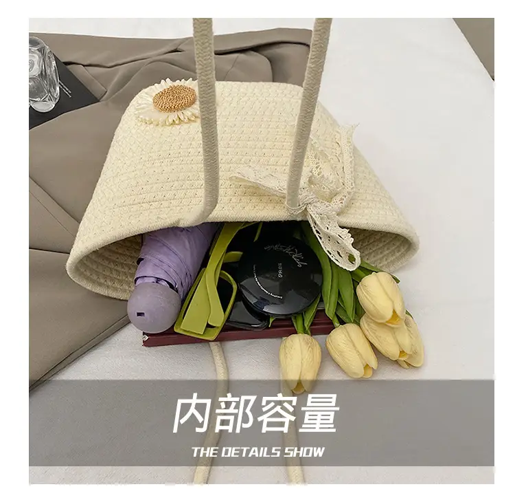 Women Straw Tote Bag Large Capacity Spring Summer 2025 — feature 5