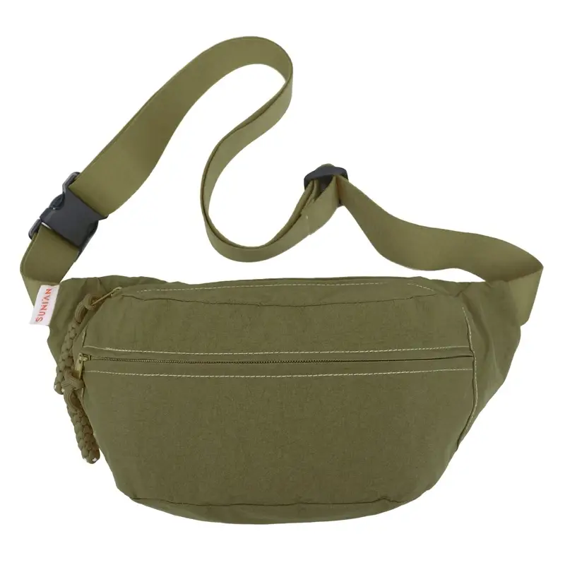 Couple Chest Bag Green White Large Capacity Shoulder Bag - Image 3
