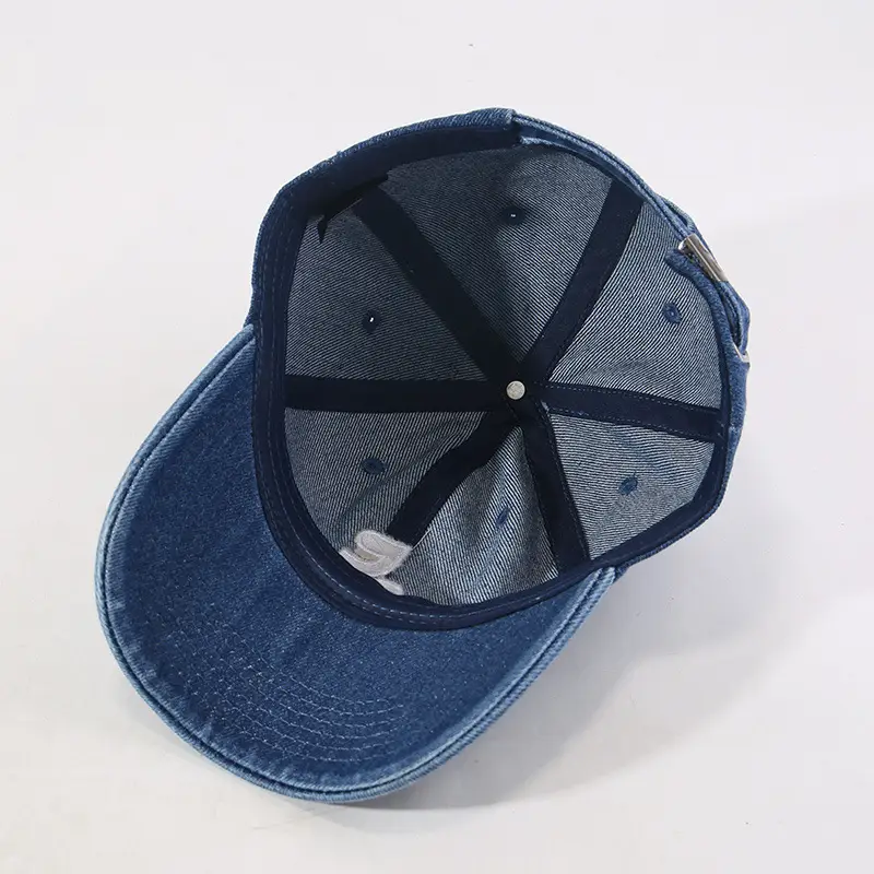 Women Denim Baseball Cap Blue Logo Washed - Image 7