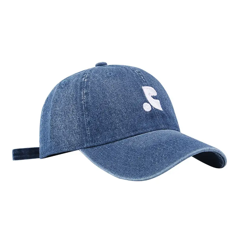 Women Denim Baseball Cap Blue Logo Washed - Image 8