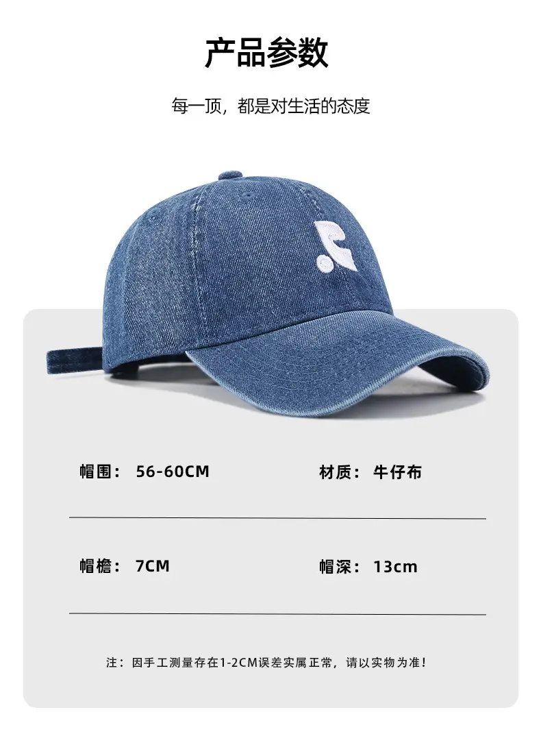 Women Denim Baseball Cap Blue Logo Washed — feature 2