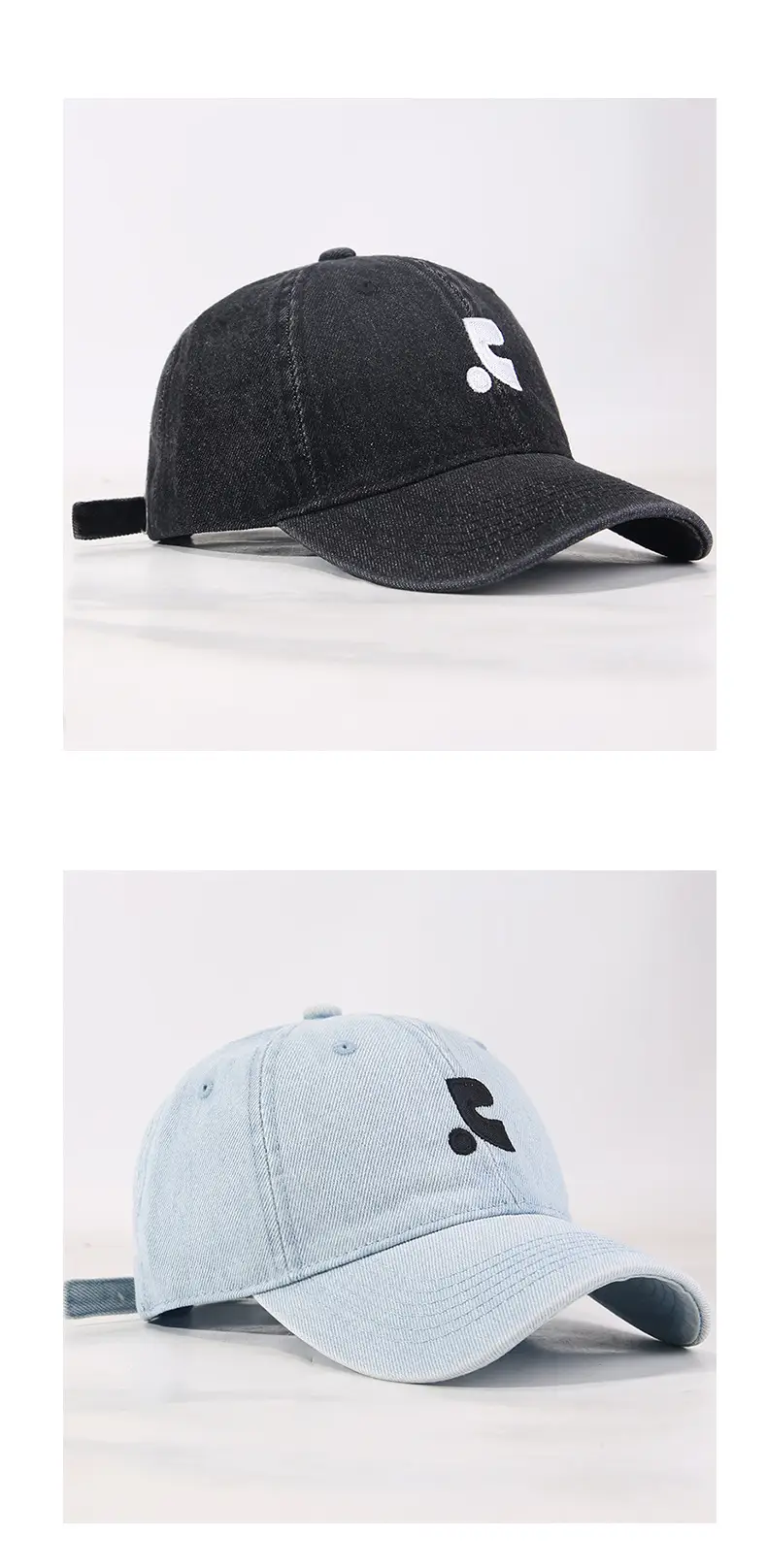 Women Denim Baseball Cap Blue Logo Washed — feature 7