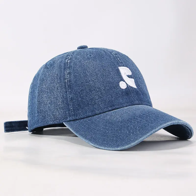 Women Denim Baseball Cap Blue Logo Washed - Image 2