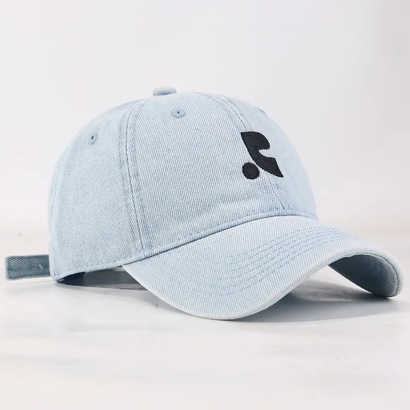 Women Denim Baseball Cap Blue Logo Washed - Image 3
