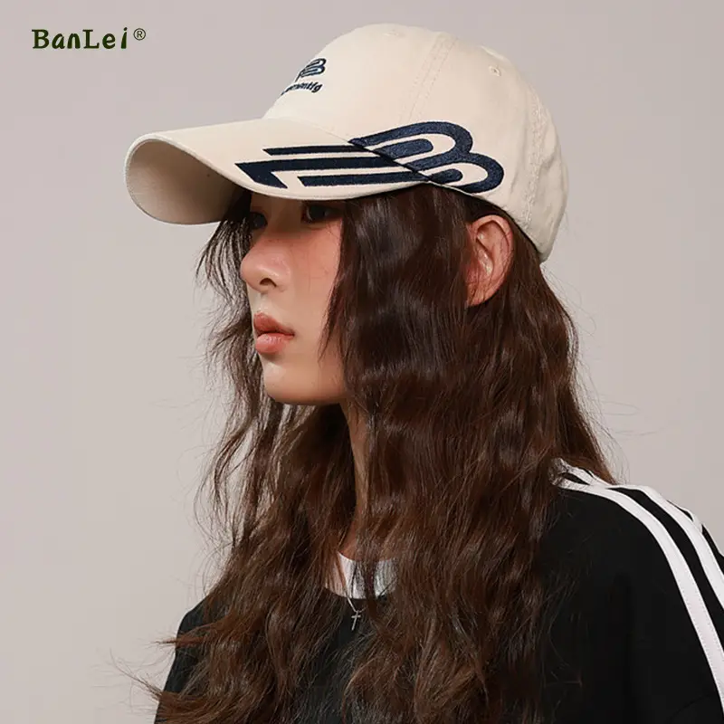 Women Baseball Cap with Letter Embroidery & Duck Tongue Design - Image 3