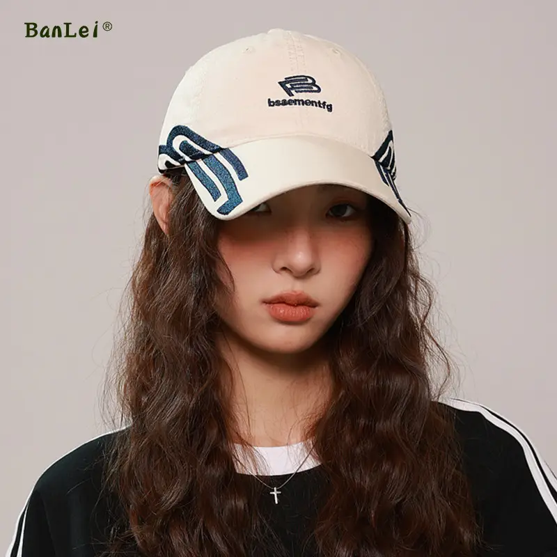 Women Baseball Cap with Letter Embroidery & Duck Tongue Design - Image 4