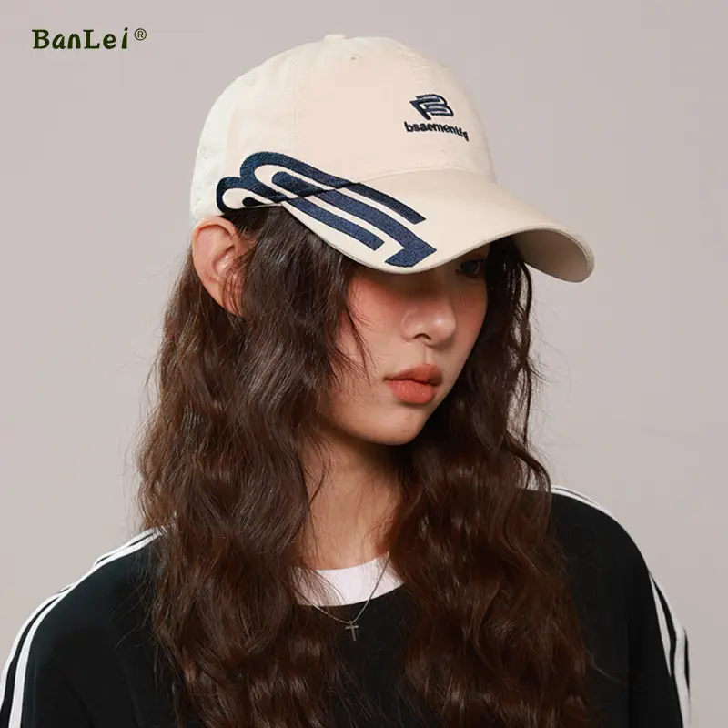 Women Baseball Cap with Letter Embroidery & Duck Tongue Design - Image 5