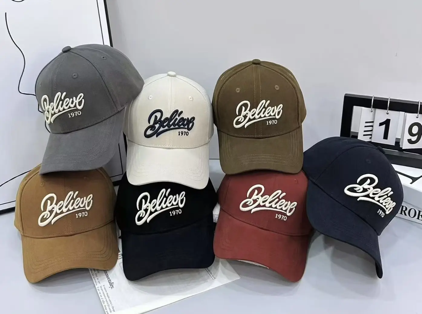 Black Embroidered Baseball Cap for Women 1970 — feature 1
