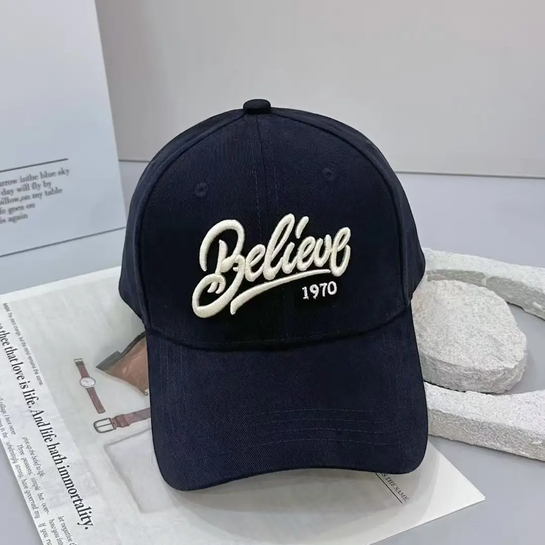 Black Embroidered Baseball Cap for Women 1970 - Image 6