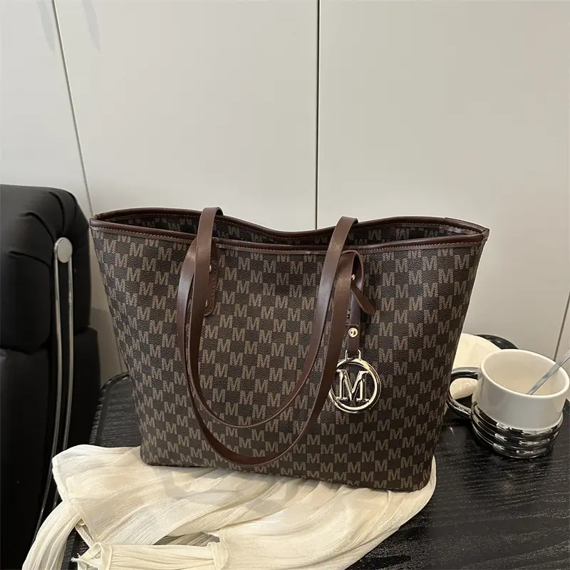 Women's Checkered Checked Shoulder Bag Large Capacity - Image 7