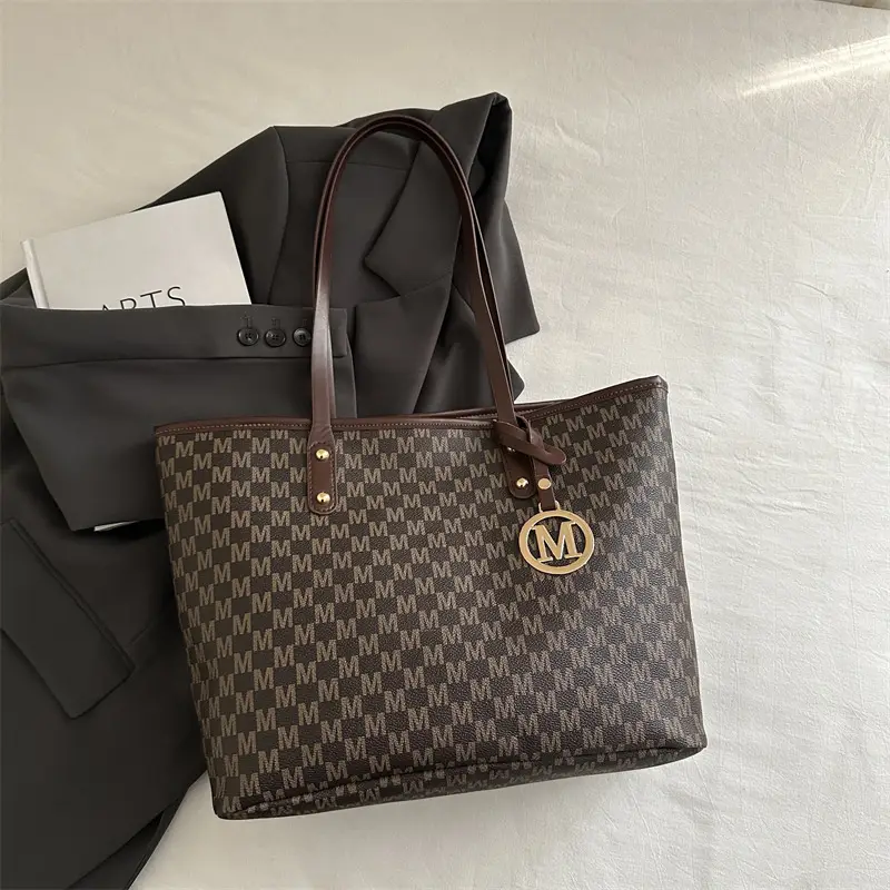 Women's Checkered Checked Shoulder Bag Large Capacity - Image 3