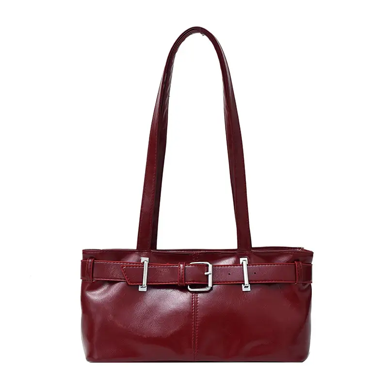 Women's Western Style Shoulder Bag Maroon Leather 2025 - Image 9