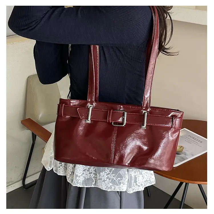 Women's Western Style Shoulder Bag Maroon Leather 2025 — feature 20
