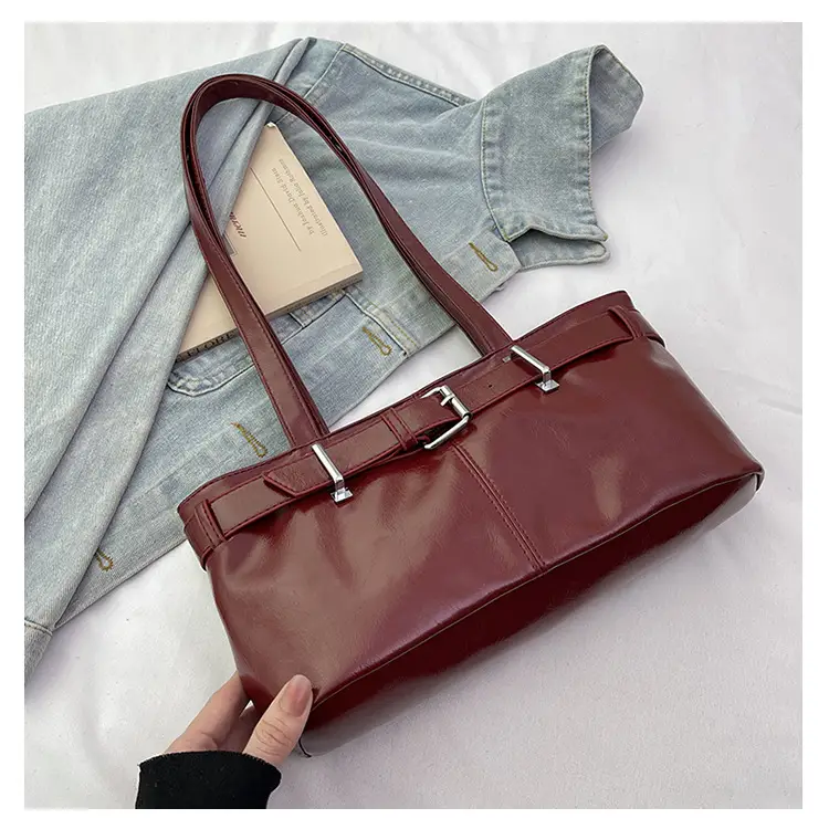 Women's Western Style Shoulder Bag Maroon Leather 2025 — feature 26