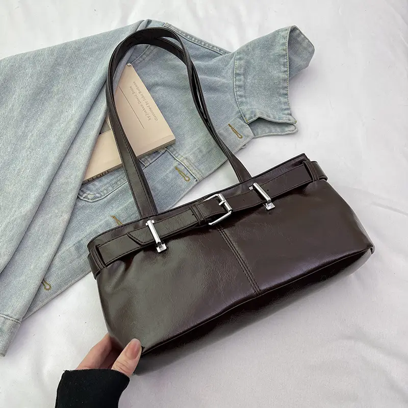 Women's Western Style Shoulder Bag Maroon Leather 2025 - Image 3