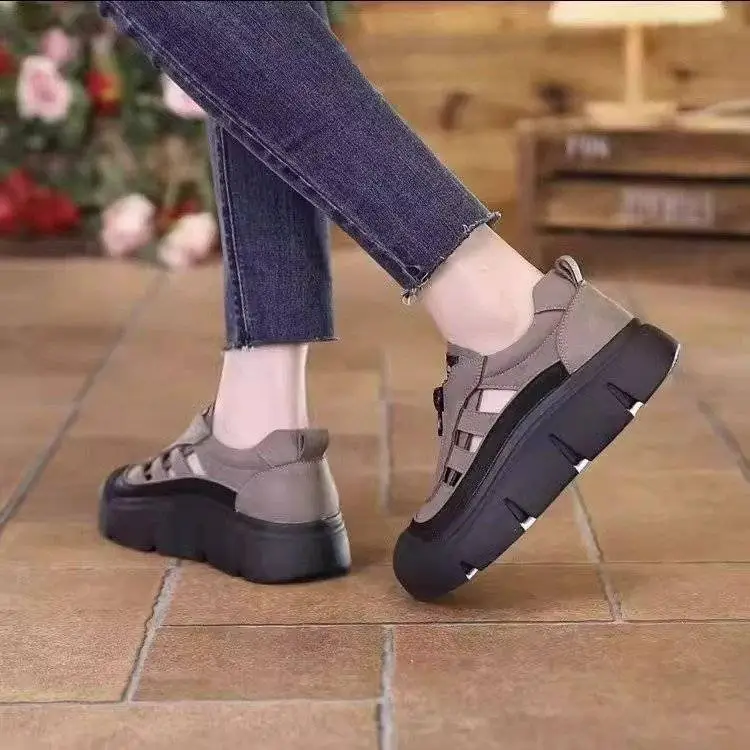 Women's Blue Grey Thick Strap Sandals Summer — feature 10