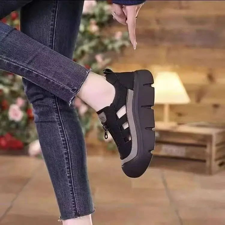 Women's Blue Grey Thick Strap Sandals Summer — feature 7