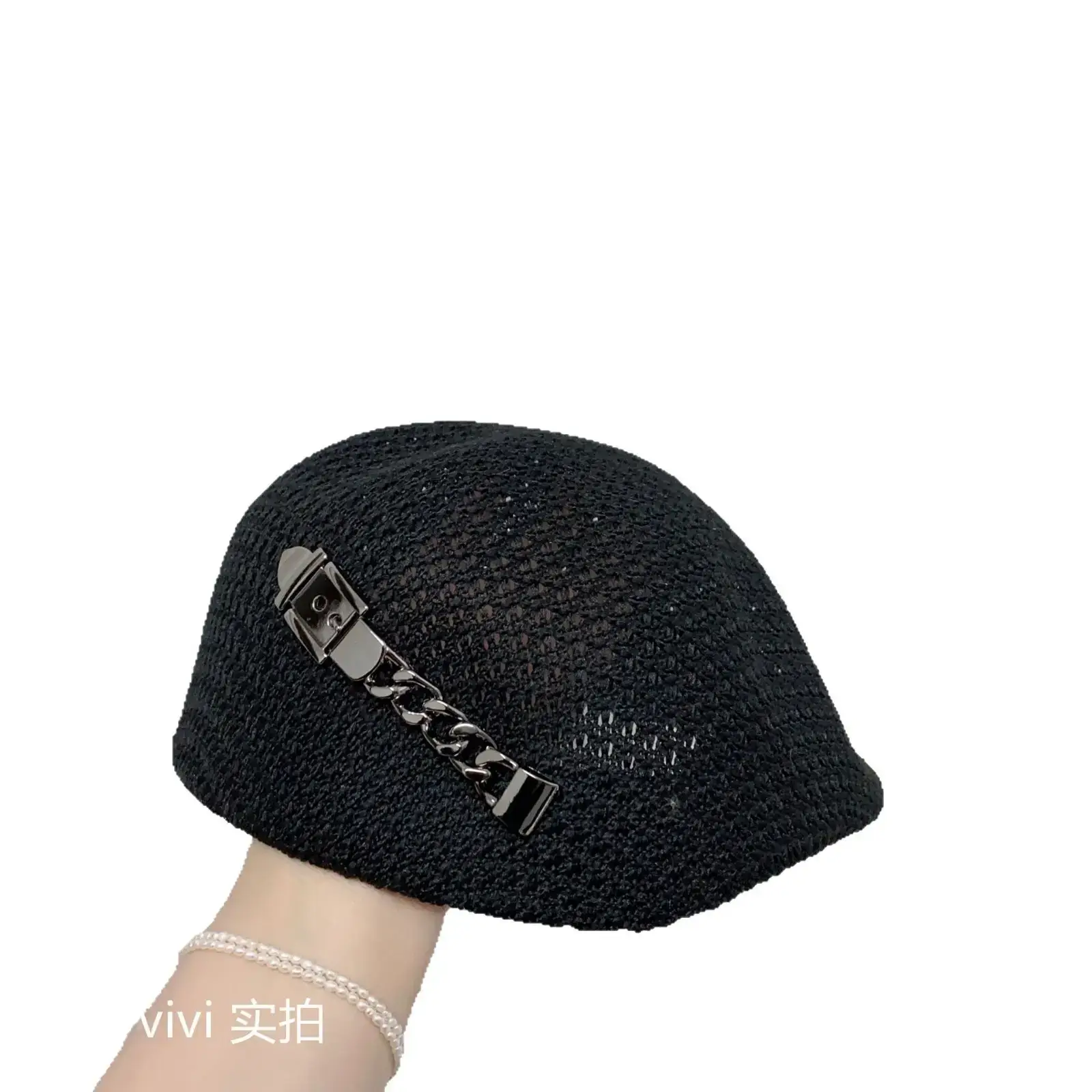 Black Mesh Forward Cap Women's High Set