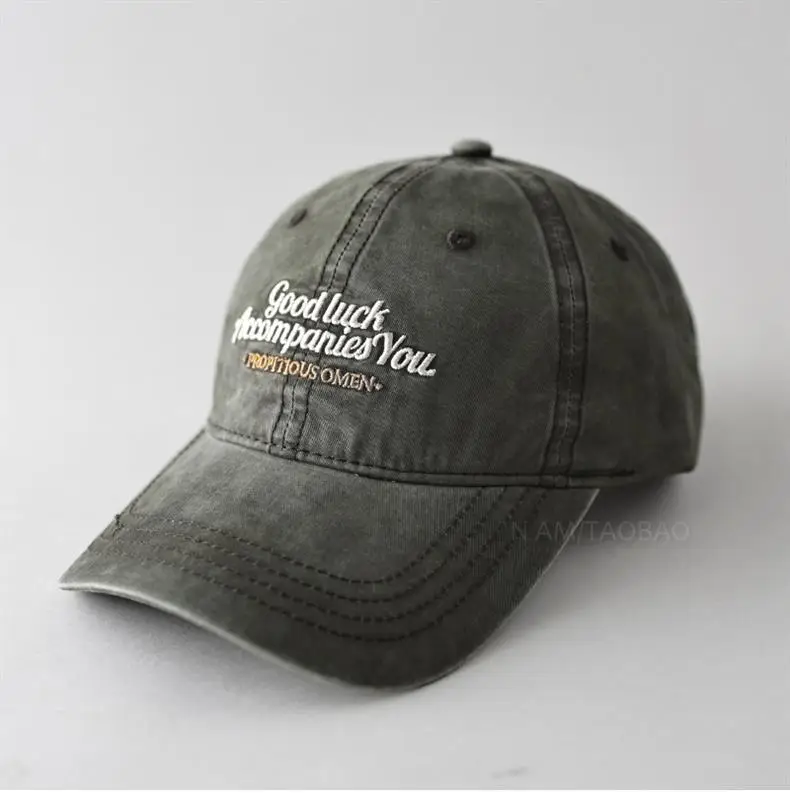 Vintage Washed Embroidered Baseball Cap for Men Women — feature 3