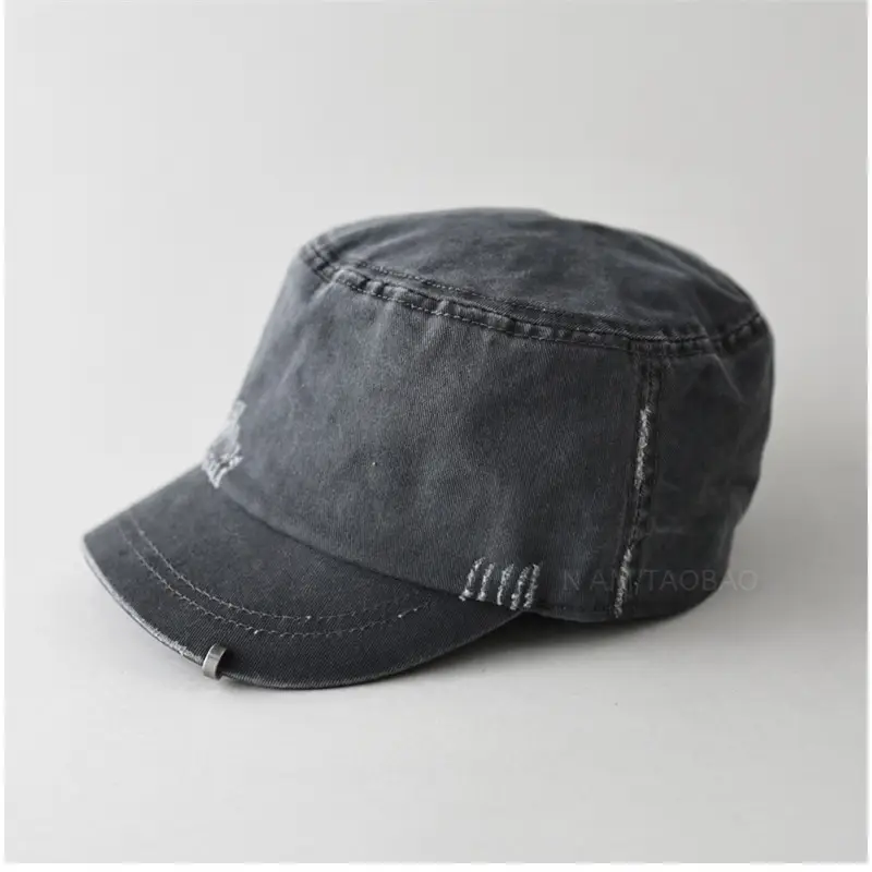 Women's Beige Flat Cap with Embroidered Design - Image 4