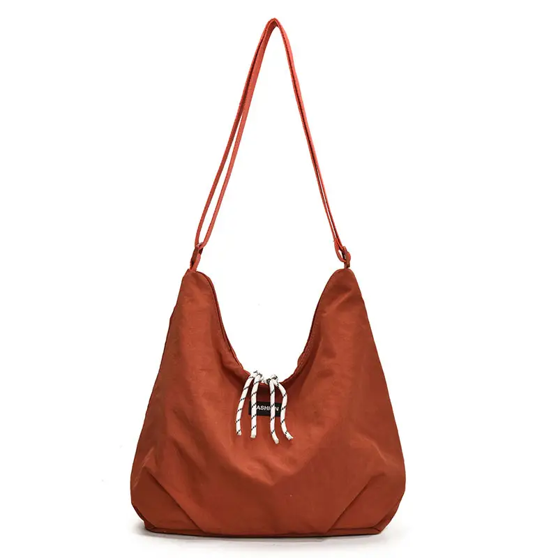 New Artistic Women's Shoulder Crossbody Tote Bag Red Nylon Large Capacity - Image 11