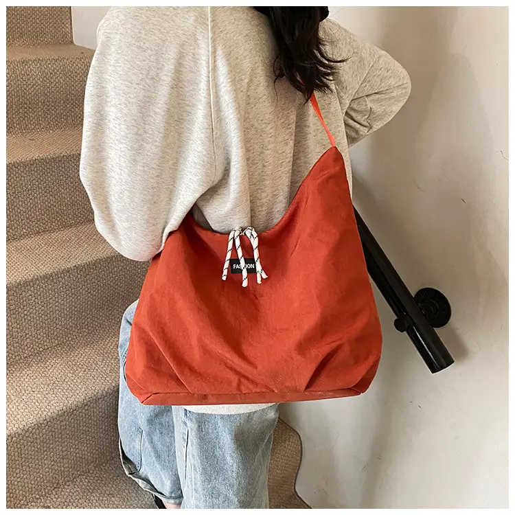 New Artistic Women's Shoulder Crossbody Tote Bag Red Nylon Large Capacity — feature 21