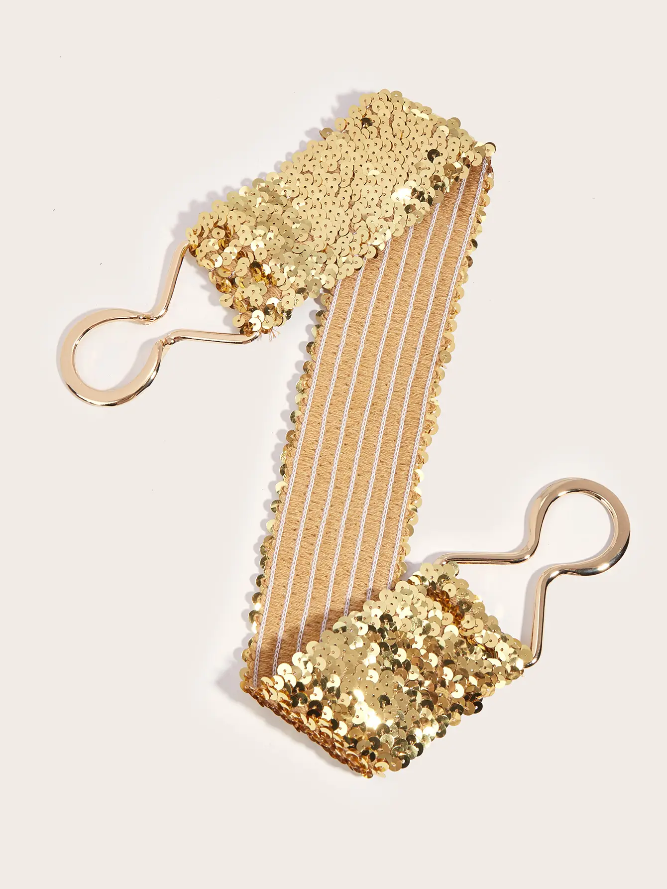 Black Embroidered Belt for Women with Gold Clasp - Image 2