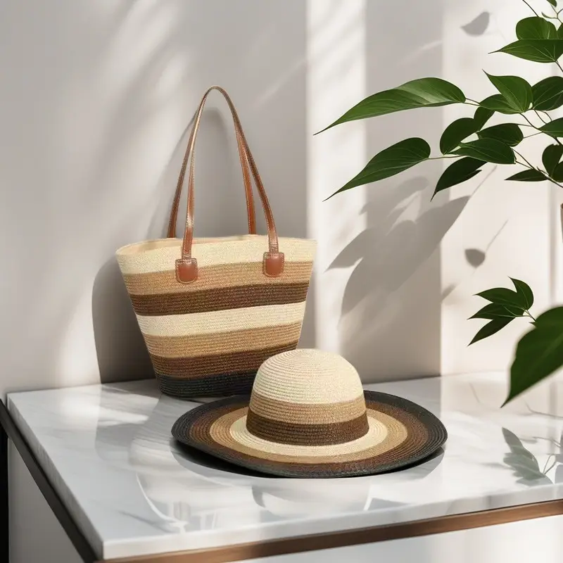 Straw Woven Travel Beach Bag Women's Shoulder Bag - Image 12