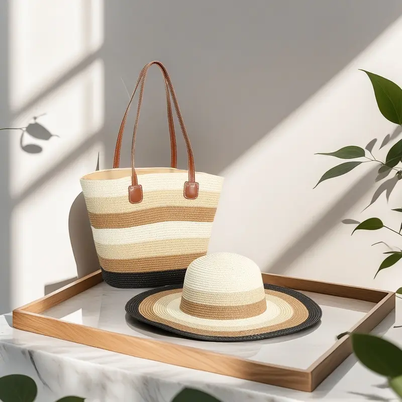 Straw Woven Travel Beach Bag Women's Shoulder Bag - Image 15