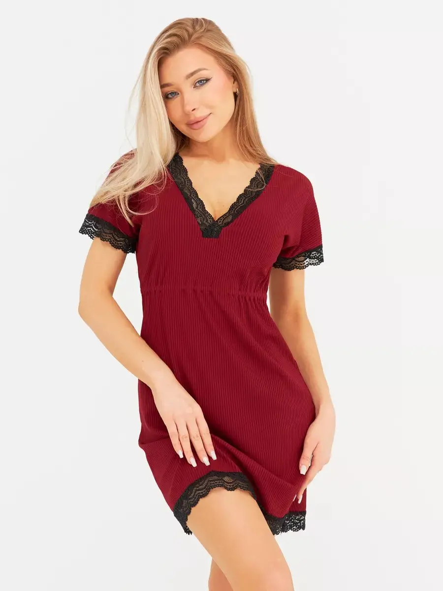 Black Lace Short Sleeve Pajama for Women — feature 11