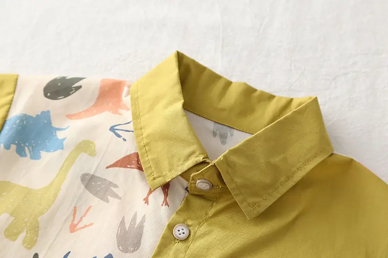 2025 New Summer Boys Tie Shirt Shorts Suit Yellow โ feature 17