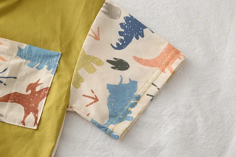 2025 New Summer Boys Tie Shirt Shorts Suit Yellow โ feature 19