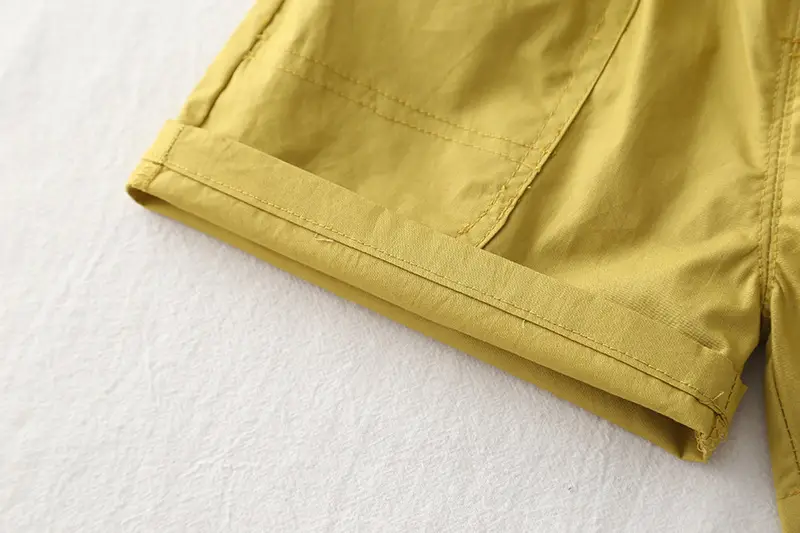 2025 New Summer Boys Tie Shirt Shorts Suit Yellow โ feature 31