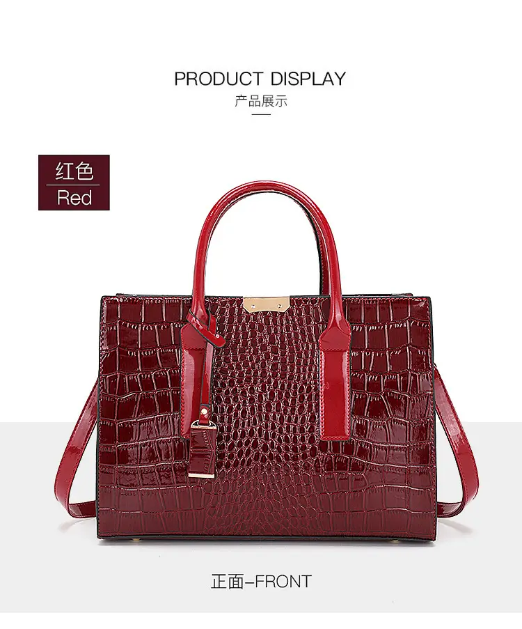 Black Croc Leather Shoulder Bag for Women — feature 16