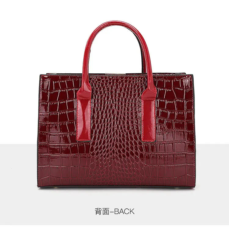 Black Croc Leather Shoulder Bag for Women — feature 19