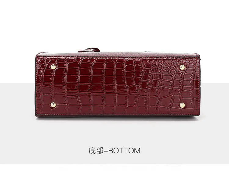 Black Croc Leather Shoulder Bag for Women — feature 20
