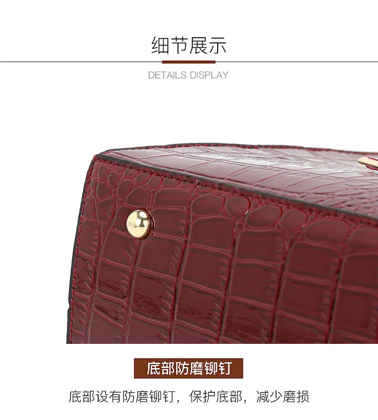 Black Croc Leather Shoulder Bag for Women — feature 21