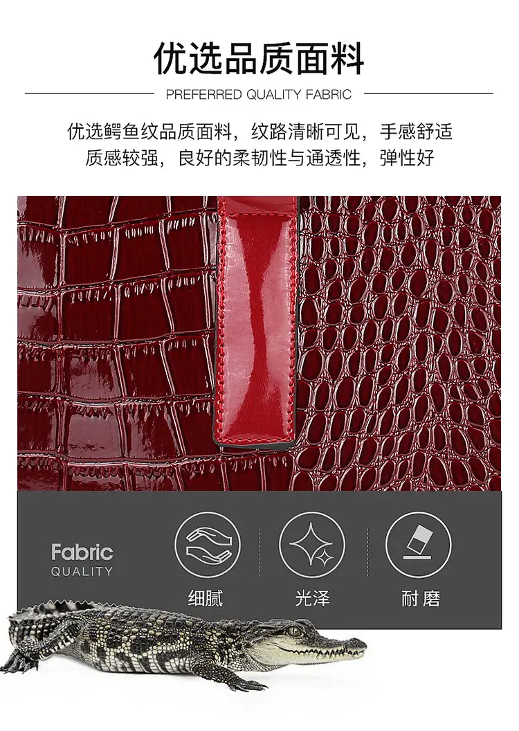 Black Croc Leather Shoulder Bag for Women — feature 22