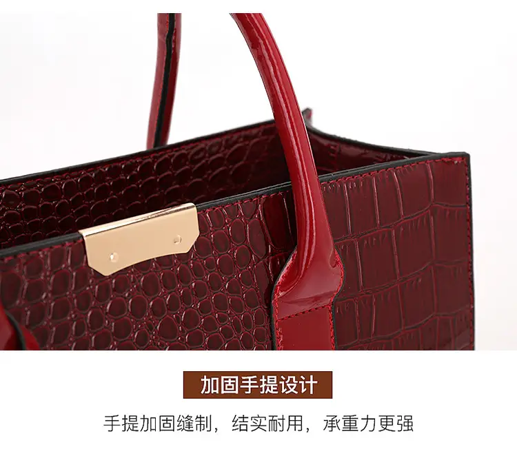 Black Croc Leather Shoulder Bag for Women — feature 24