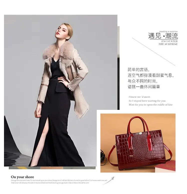 Black Croc Leather Shoulder Bag for Women — feature 5