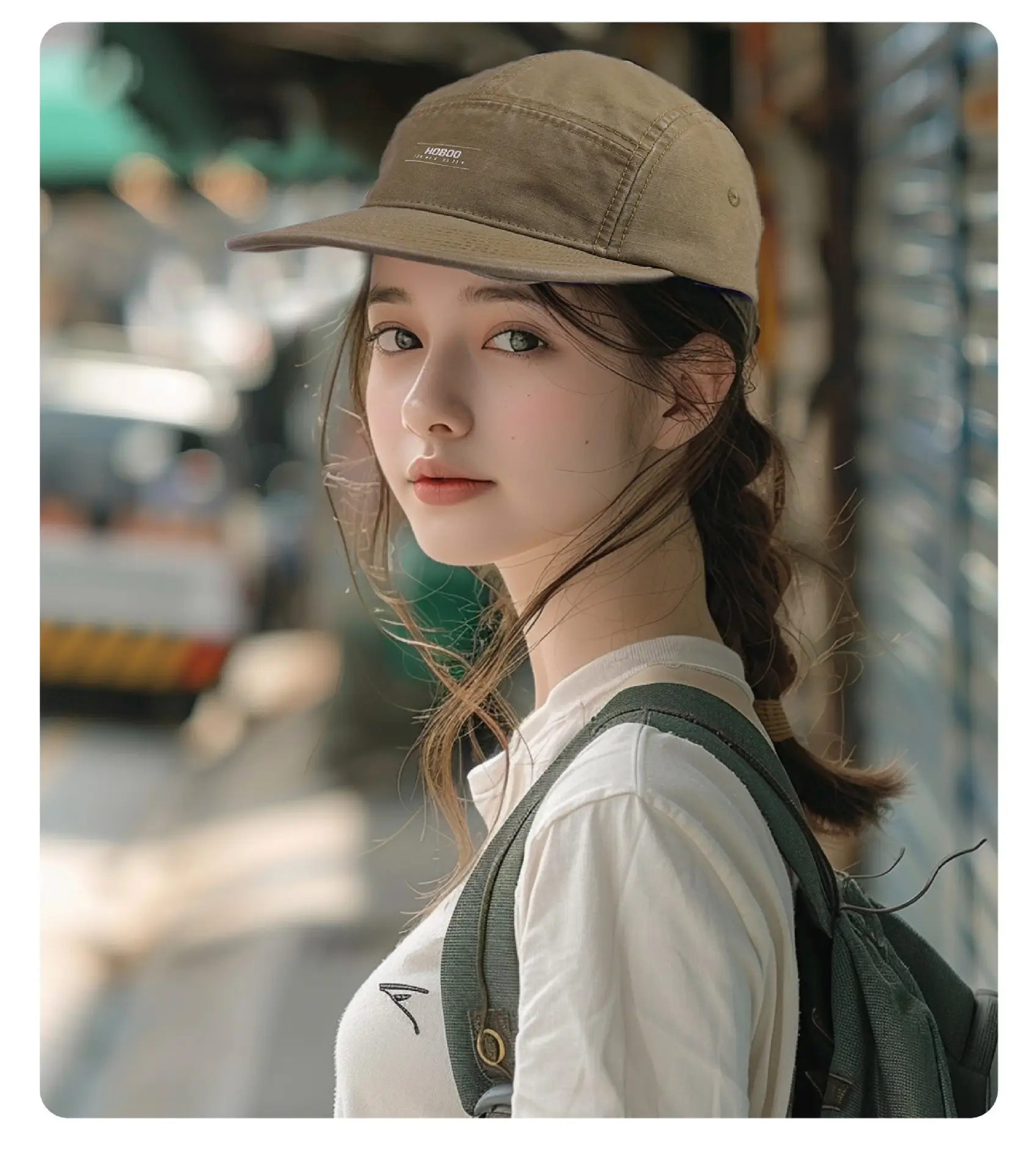Men's Olive Green Baseball Cap 55-60cm Short Bristle — feature 4