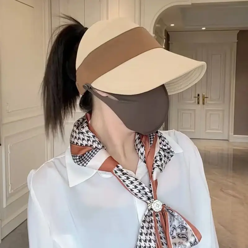 Women's Peach Sun Hat with Neck Strap - Image 2