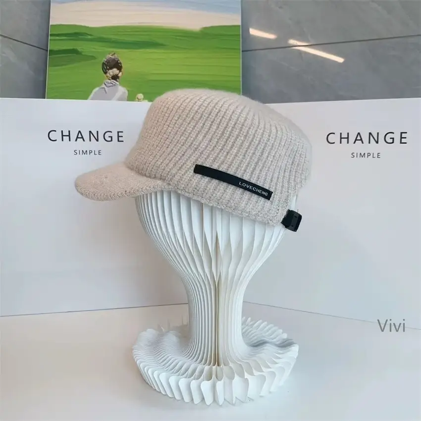 Black Vintage Knitted Wool Equestrian Hat for Women - Image 2