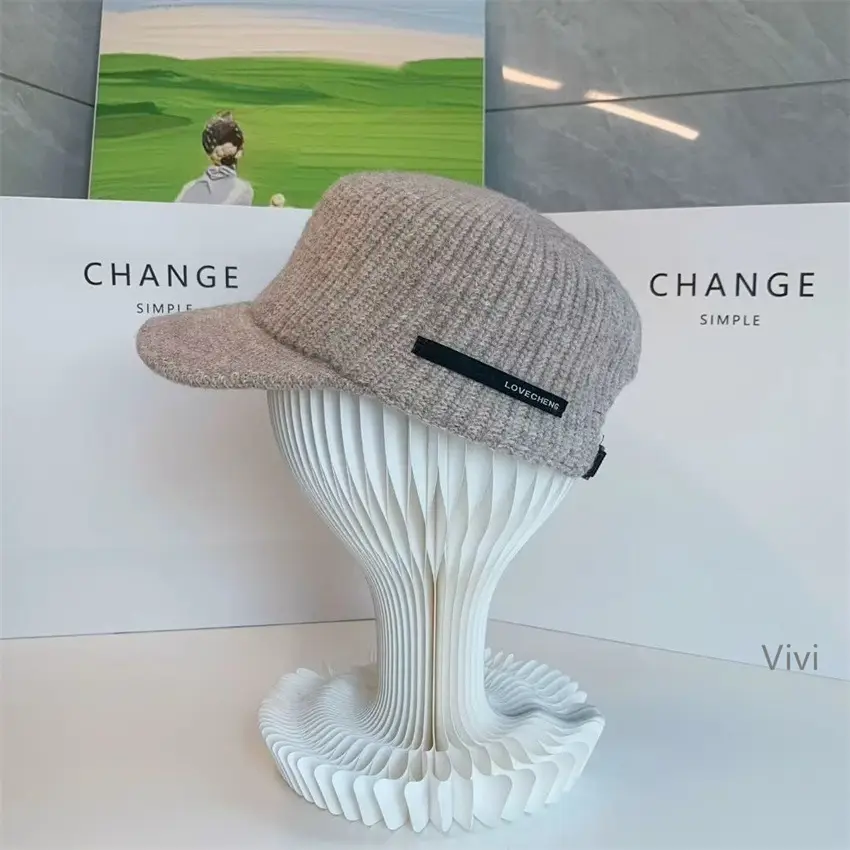 Black Vintage Knitted Wool Equestrian Hat for Women - Image 3