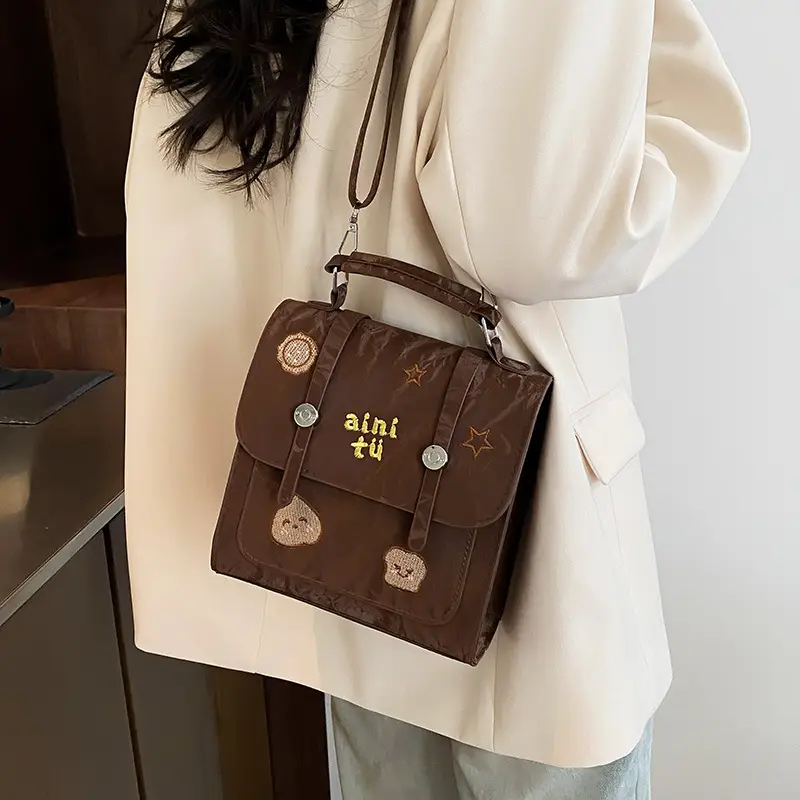 Women's White Embroidered Shoulder Crossbody Bag 2025