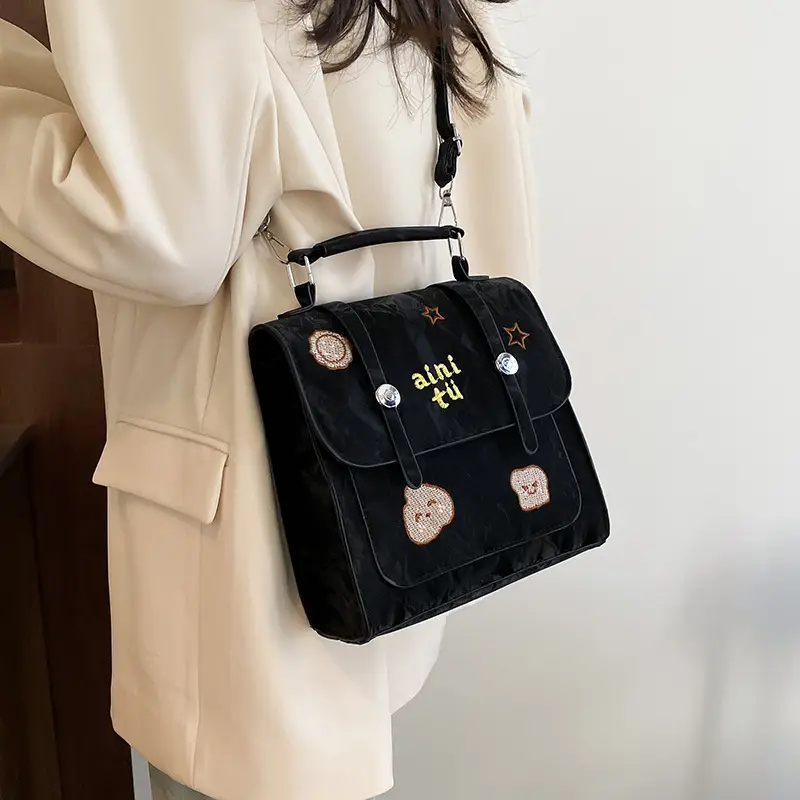 Women's White Embroidered Shoulder Crossbody Bag 2025
