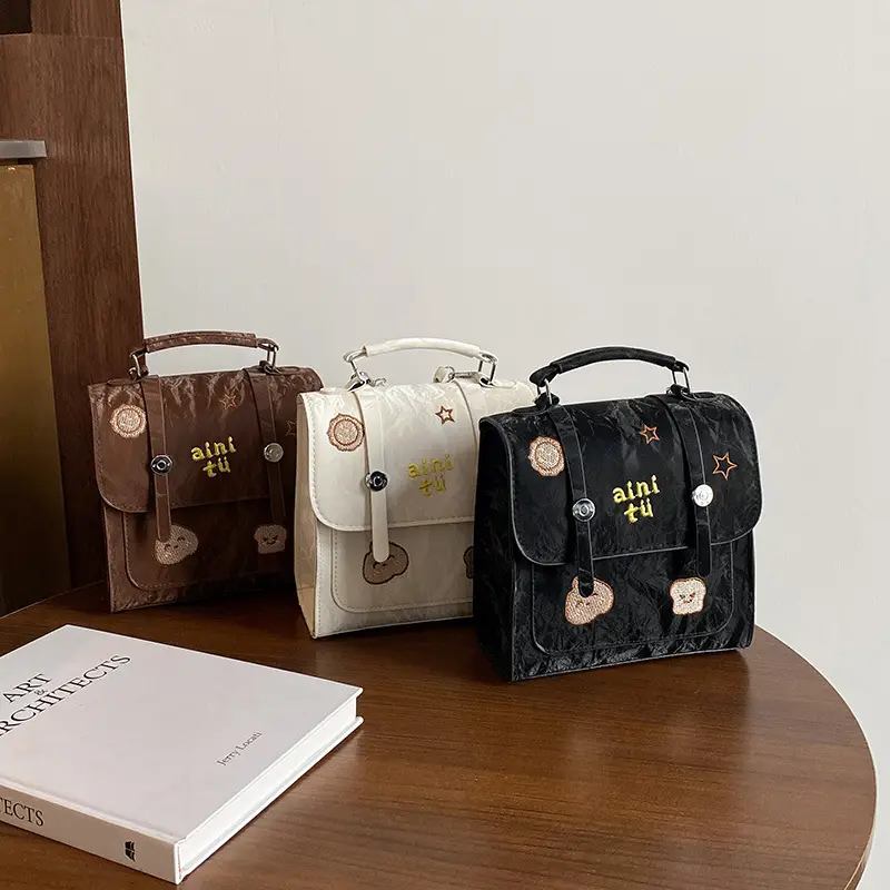 Women's White Embroidered Shoulder Crossbody Bag 2025